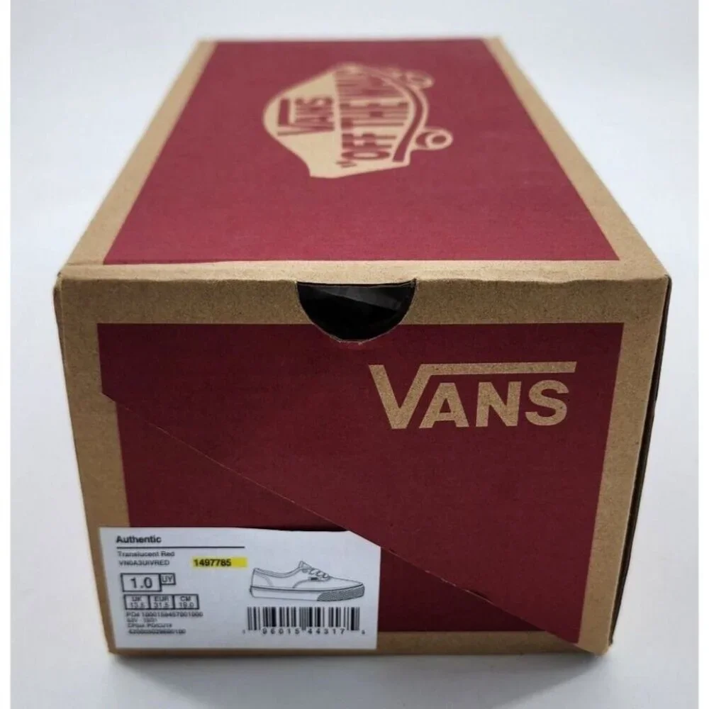 VANS Old Skool Translucent Skate Shoes Red Monochrome Youth Kids Size 1 With Box